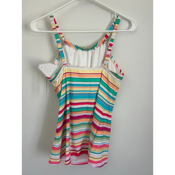 Beach House Blair Striped High Neck Tankini Top - Size 8 - Picture 8 of 9